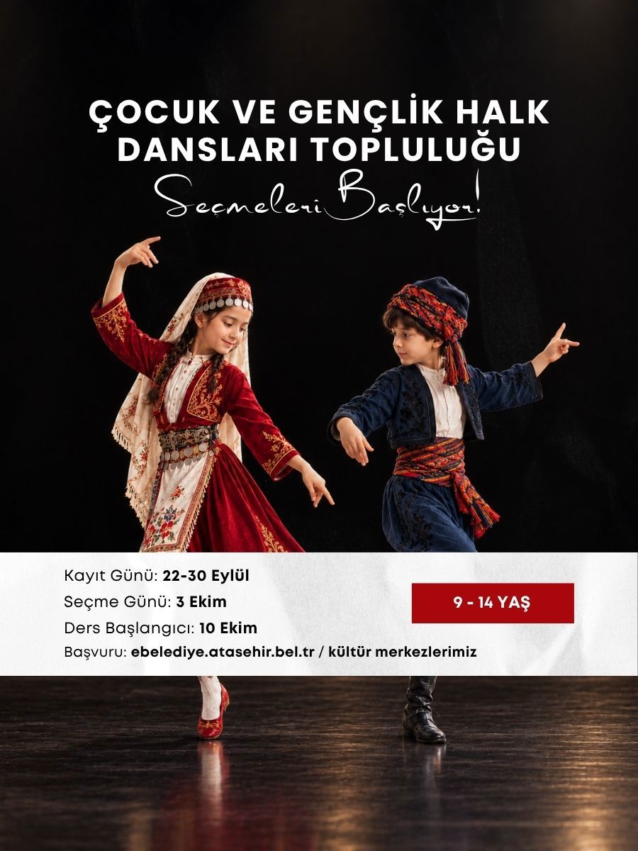Çocuk Ve Gençlik Halk Dansları Topluluğu Seçmeleri Başlıyor