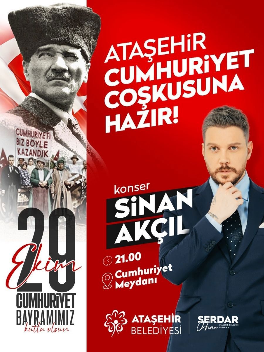 ATAŞEHİR’DE CUMHURİYET COŞKUSU SOKAKLARA TAŞACAK